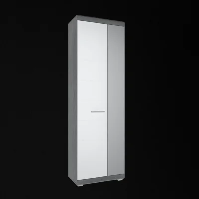 Wardrobe 2D Flores pine figured / white gloss